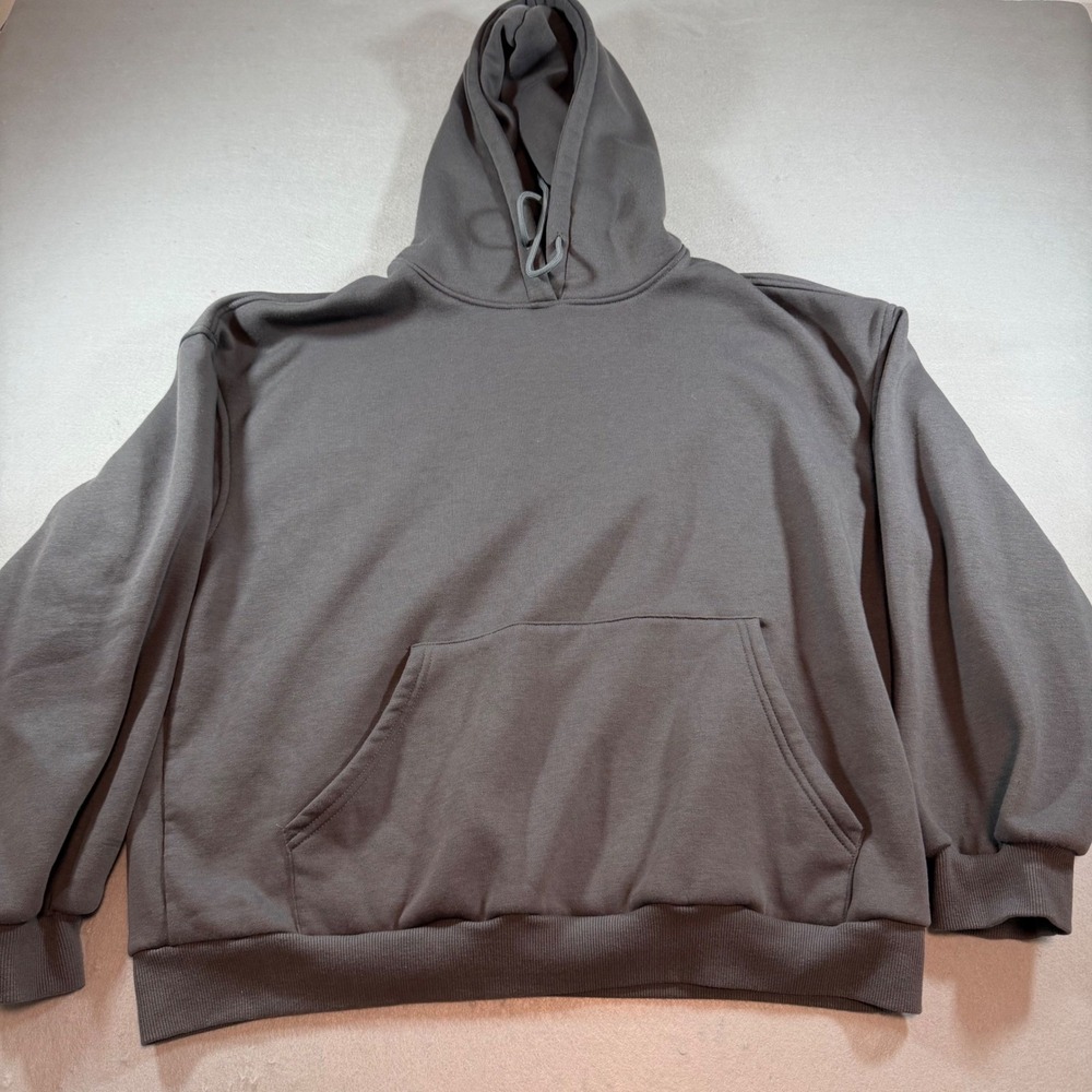 Dazy-Less Womens Oversized Fleece Hoodie‎ Charcoal Gray Large Shoulder Pocket